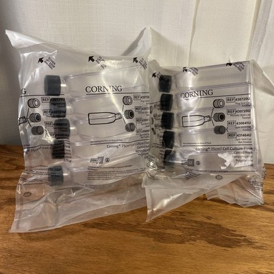 10 Corning 430725U 75cm² U-Shaped Canted Neck Cell Culture Flask with  Caps