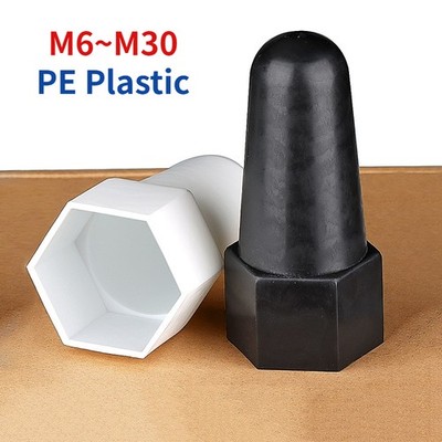 M6-M30 PE Plastic Hexagon Caps For Protective Decoration Lengthen Nut Cap