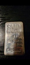 1KG 999 Fine Silver Bullion Bar Made by SMP Bullion Birmingham, Sigma Tested 111.25 per troy oz