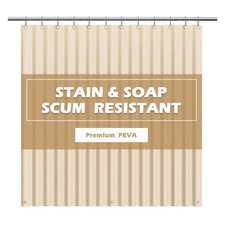 EHZNZIE Beige Shower Curtain Liner 72X72, PEVA Waterproof Bath Curtain, No Chemi