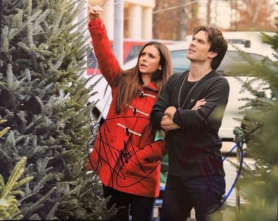 Nina Dobrev Ian Somerhalder hand signed autographed 8x10 Photo /Hologram COA