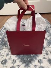 Cartier Red Textured Gift Paper Shopping Bag Small 8x7x3.25