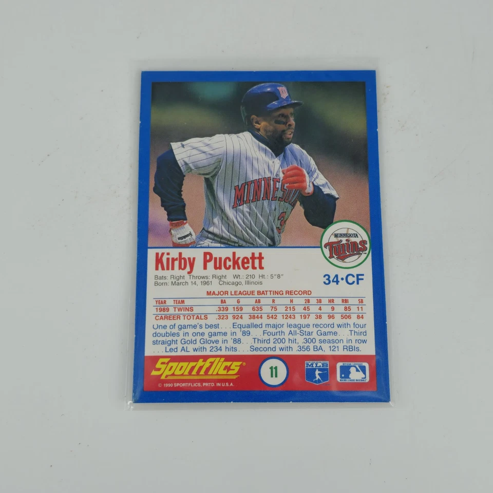 1990 Sportflics  Kirby Puckett #11 Minnesota Twins - Image 2 of 2