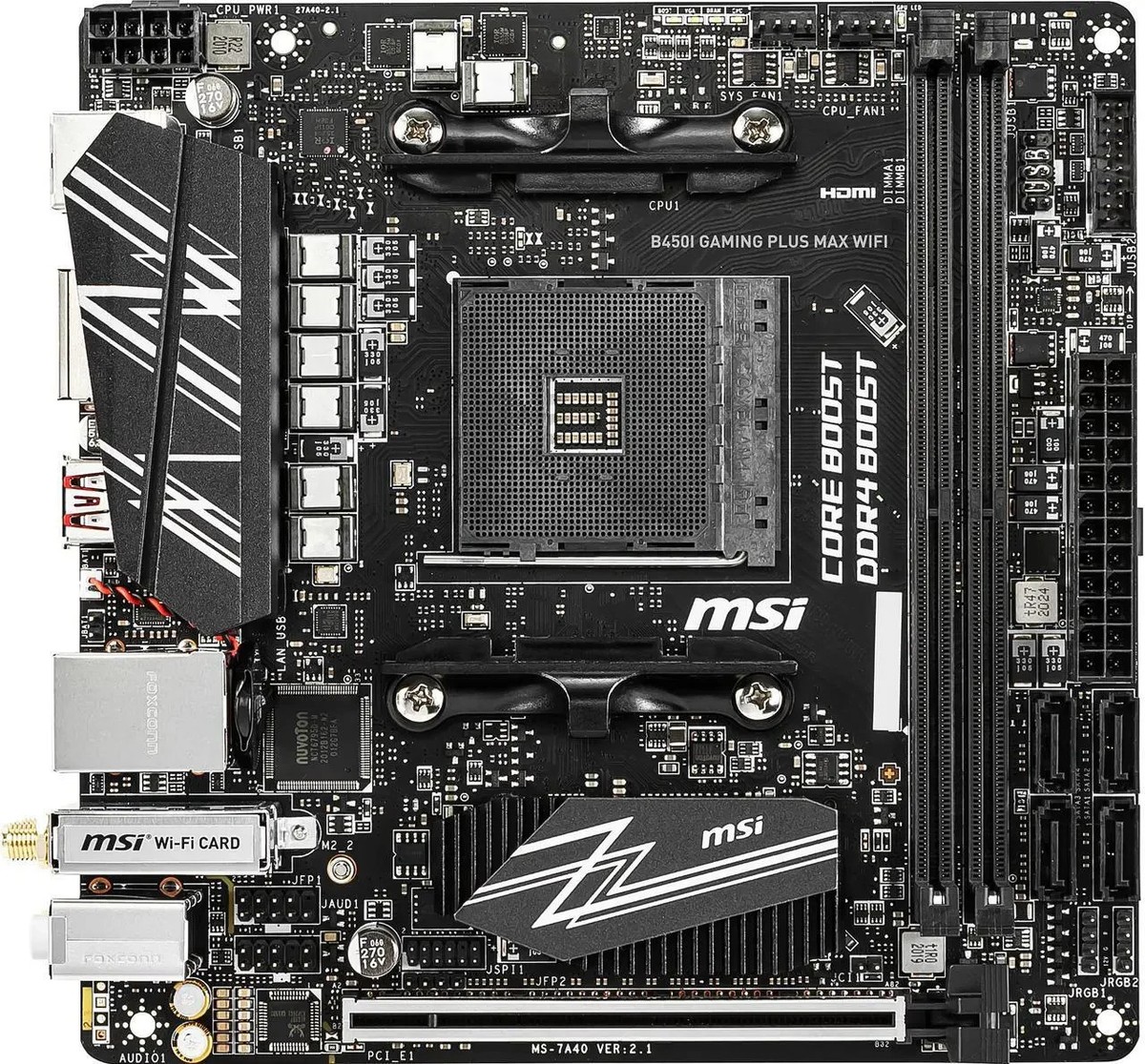 MSI B450I GAMING PLUS AC Socket AM4 AMD Mini-ITX Motherboard for
