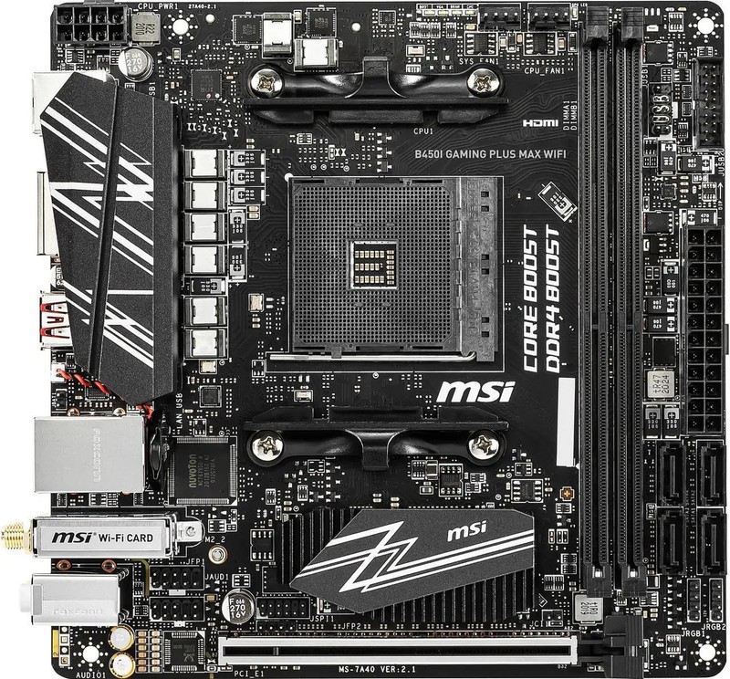 MSI B450I GAMING PLUS MAX WIFI AM4 AMD B450 Mini ITX AMD Motherboard