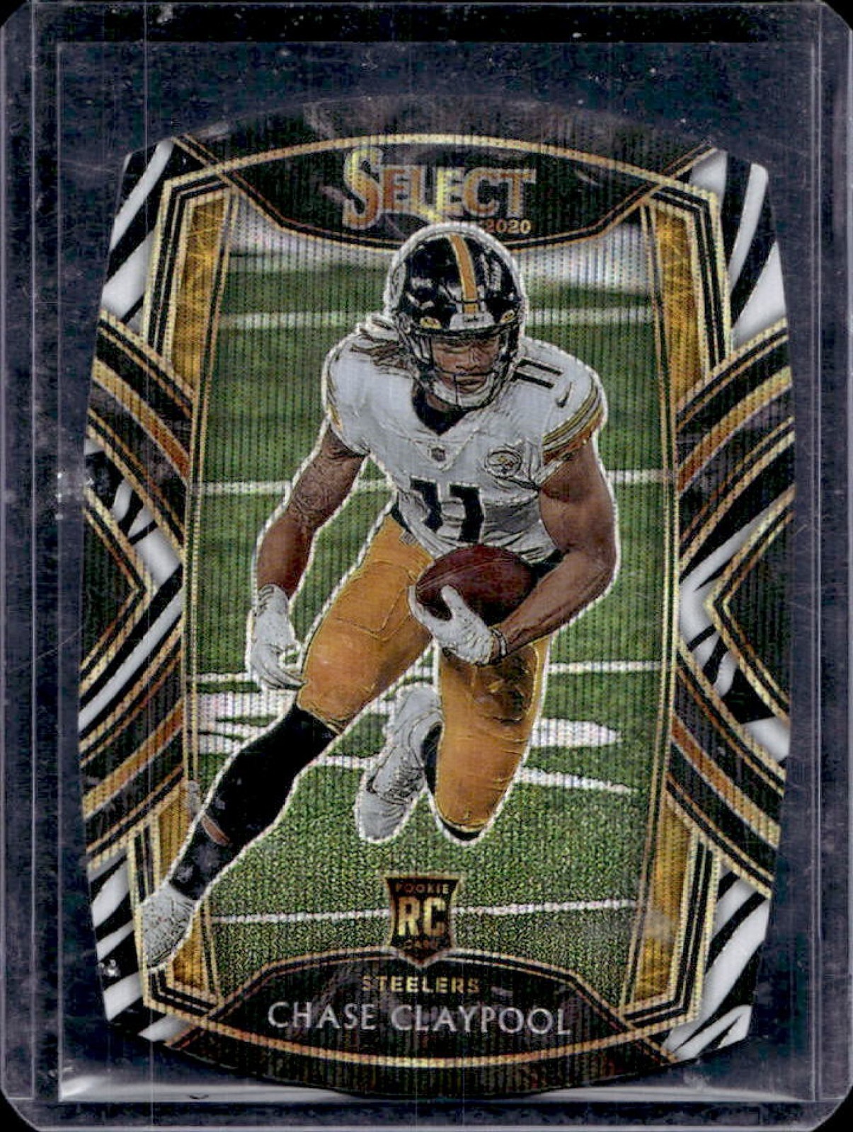 2020 Select Chase Claypool RC SSP Zebra Prizm Die Cut Club #270 Steelers