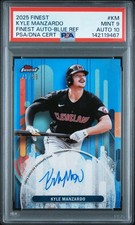 2025 TOPPS FINEST AUTO BLUE REFRACTOR KYLE MANZARDO 71/99 PSA 9 DNA AUTO 10