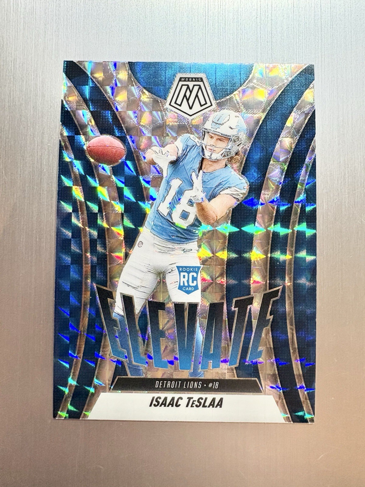 Isaac TeSlaa 2025 Panini Mosaic Elevate Rookie #8 Silver Mosaic Prizm Lions Rc