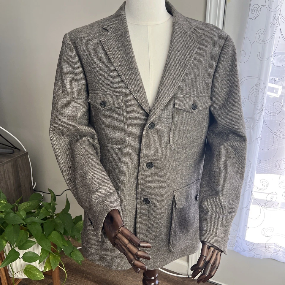 Верхняя одежда Brooks Brothers EST. Шерстяная полевая куртка из кашемировой смеси 1818 г. большого размера коричневая - Изображение 2 из 4