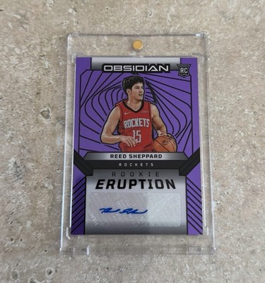 2024 - Rookie Eruption Autographs Reed Sheppard Electric Etch Purple Flood /49 