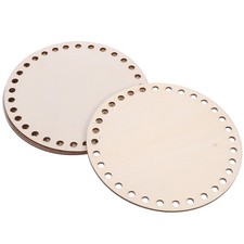 4 Pcs Natural Wood Crochet Base Wooden Basket Bases Bag Bottom Pad