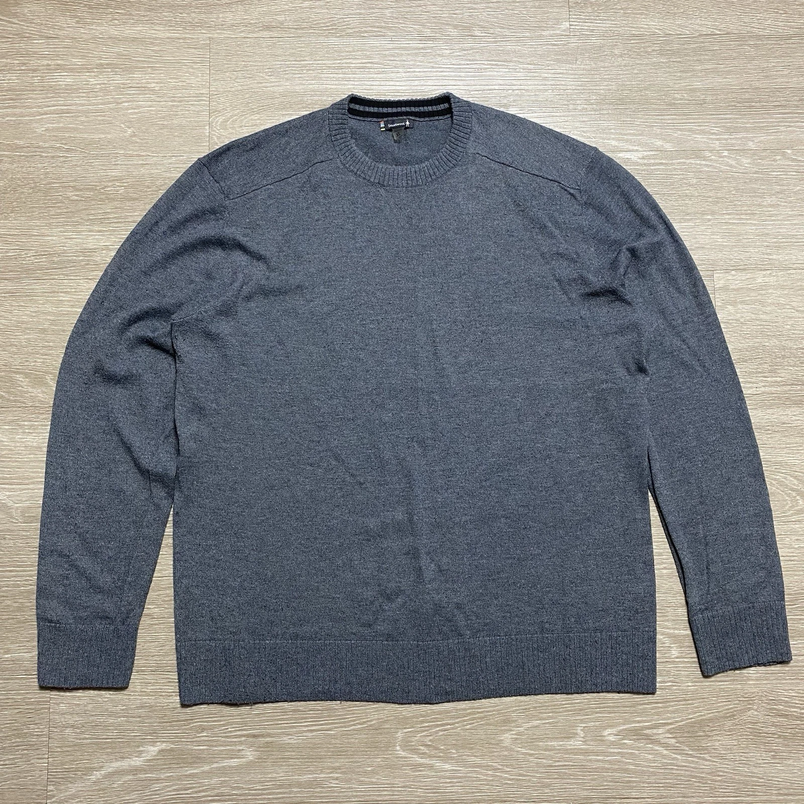 Smartwool Men's Sparwood Crew Sweater XL Gray Hiking Camping Outdoors Wool Blend