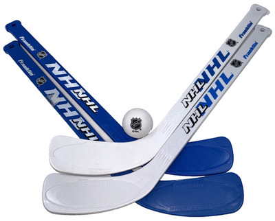 Franklin NHL Shot Zone Mini Knee Kids Hockey Set 4-20''Sticks & 1- 2'' Round Puck