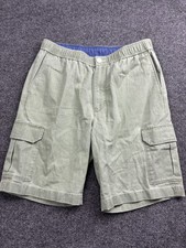 Tommy Bahama Cargo Shorts Mens Medium Green Linen Stretch Drawstring 9 Inseam