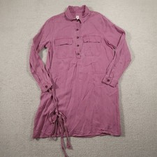 GAP Long Sleeve Utility Shirt Dress Belt Pink Women’s Size Large 