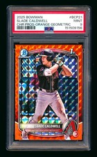 2025 BOWMAN CHROME SLADE CALDWELL RC ORANGE REFRACTOR DIAMONDBACKS #01/25 PSA 9!