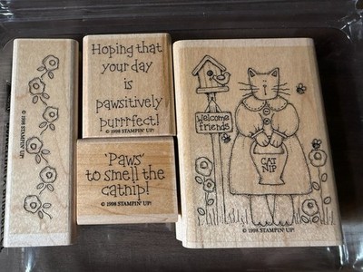 Stampin Up Wood Mount Set ~ Pawsitively Purrrfect Cat Nip