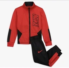 Nike kids Boys Red/Black Full-Zip Jacket & Pants Track Set Size 4