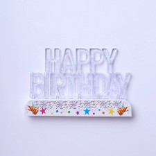 5" x 3" CLEAR Acrylic Happy Birthday LED Cake Topper Party Events Decorations