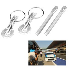 Doanas-Universal Bonnet Hood Pin Pins Lock Latch Kit For Racing Sport Car Silver