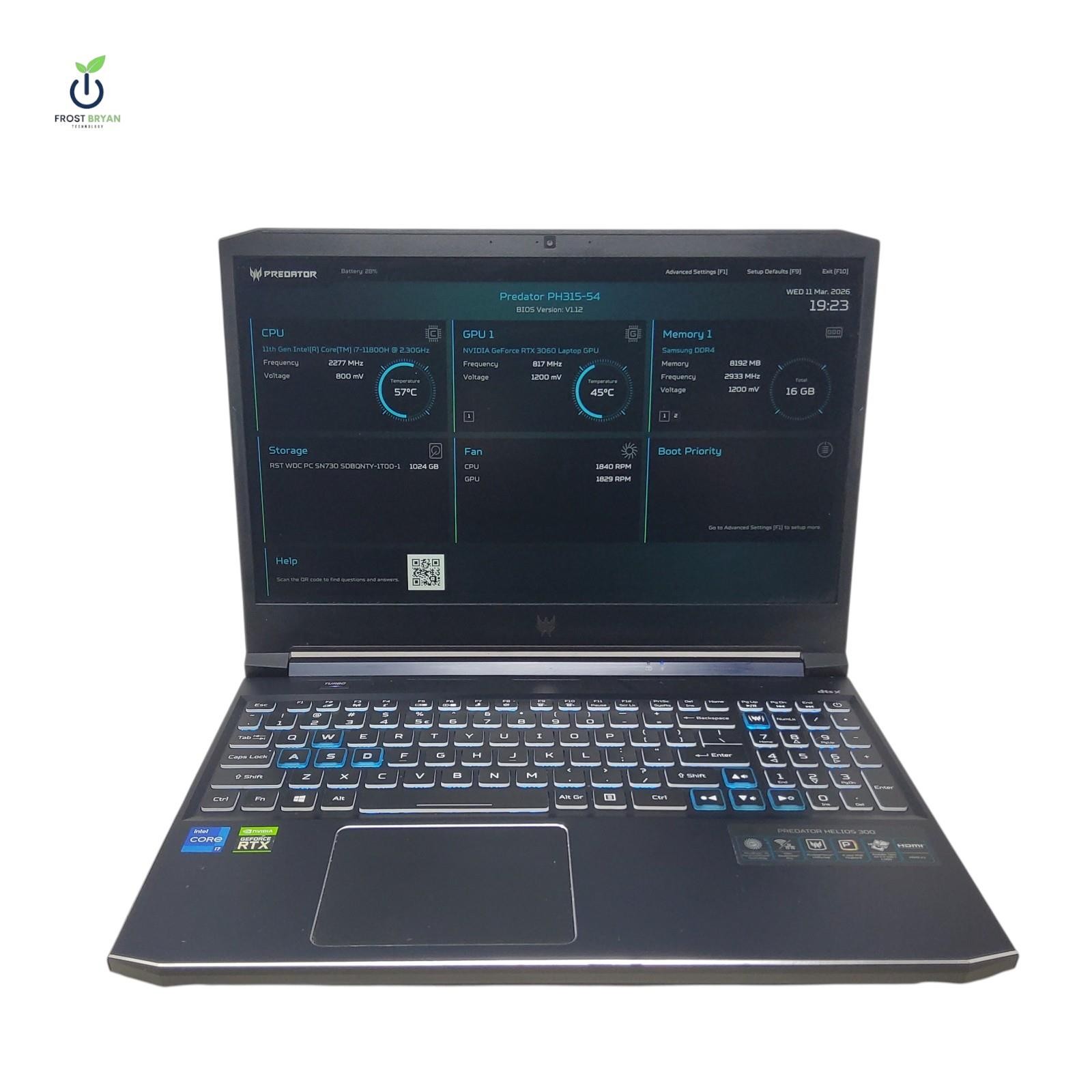 ACER PREDATOR HELIOS 300 Laptop i7-11800H@2.30GHz 16GB 1TB N