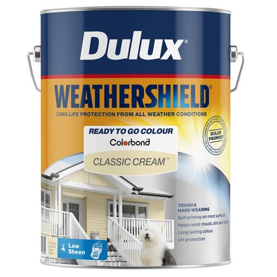 Dulux 10L Classic Cream Low Sheen Weathershield Exterior Paint