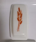 “Rare” Vintage Pyrex Butter Dish With Lid Autumn Harvest Wheat Good Condition
