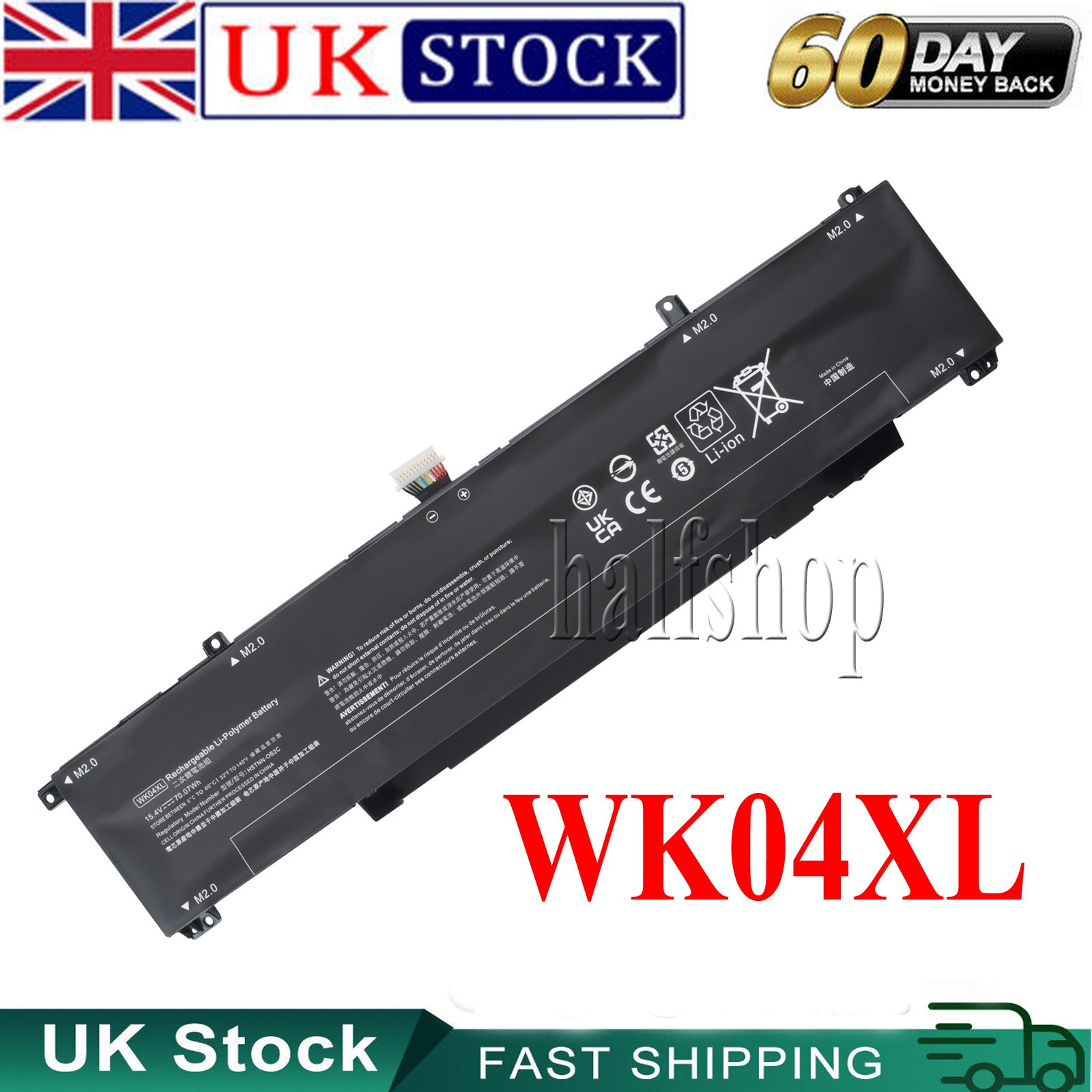 Battery for HP WK04XL HSTNN-WB0B M38822-1D1 HSWNN-WB0B M39179-005