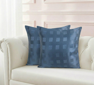 2er Set Kissenbezüge Blau Quadratisch Geometrisch 16x16'' 40x40 cm Home Deko
