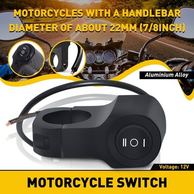 Blcak New Waterproof Motorcycle Bicycle ATV 7/8'' Handlebar 3 Mode ON/OFF Switch