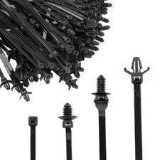 120 Pcs Universal Push Mount Cable Zip Tie Nylon Self Locking Cable Strap Com...