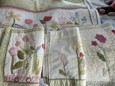 Pottery Barn Kids 8 pc set quilt rugs shams valances floral full queen F Q girl