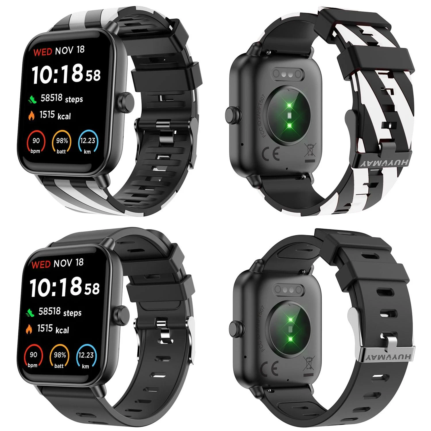 Fitness Tracker for Men , Alexa Built-in Sports (Make/Answer ), 2 Bands, 100+...