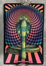 Vtg 1977 Pro Arts Cobra Blacklight Poster Headshop Psychadelic Ohio U.S.A 10x16