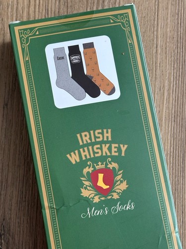 Men's Irish Whiskey 3 Pack Crew Socks Gift Box Shoe Size 7-12 NIB - Picture 4 of 6