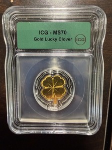 ICG MS70 Gold Lucky Clover 1/500 oz .999 Fine Gold Coin