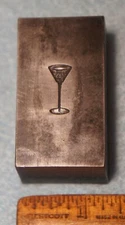 1957 FOUR ROSES GIN Martini Glass Emblem STEEL STAMPING DIE Robbins RB270