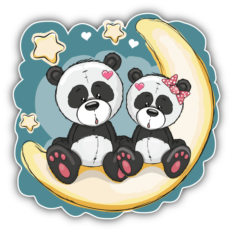Cute Pandas Car Bumper Sticker Decal 5'' x 5'' | eBay
