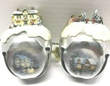 Thomas Kinkade Set of 2 Jingle Sleigh Bells ASHTON DRAKE Ornaments