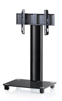 Vcm Bilano Aluminium Black Glass Tv Stand Includes Role Set, Black Vcm Bilano Aluminium Black Glass Tv Stand Includes Role Set, Black