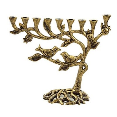  Tree of Life Menorah for Chanukah - Fits All Standard Chanukah 7.5'' Gold
