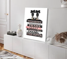 Heels on Fashion Books Watercolor Stretched Canvas 40x50cm Print