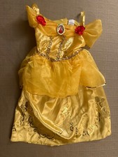 Disney Princess Belle Costume Girls Dress Size 4-6x Yellow NEW WO TAG Roses