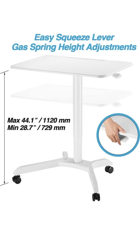 AVLT Carrinho de Mesa Móvel Pneumático para Laptop NOVO - BRANCO - Imagem 4 de 4