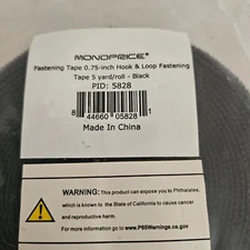 Hook & Loop Fastening Tape, 3/4-inch Wide, 5 yards/Roll - Black (13905, 14403)