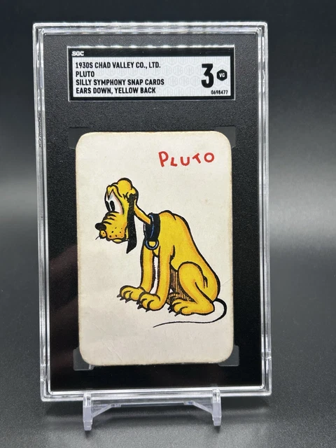 1930er Vintage Walt Disney Dumme Symphonie Schnappkarten/Chad Valley Spiele Pluto SGC 3