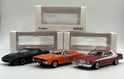 3 Autos TV Serie Pontiac Kitt + Charger Sheriff + Torino Starsky und Hutch 1/43
