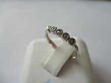 5 stone sterling silver marcasite stackable ring for everyday fashion size 6
