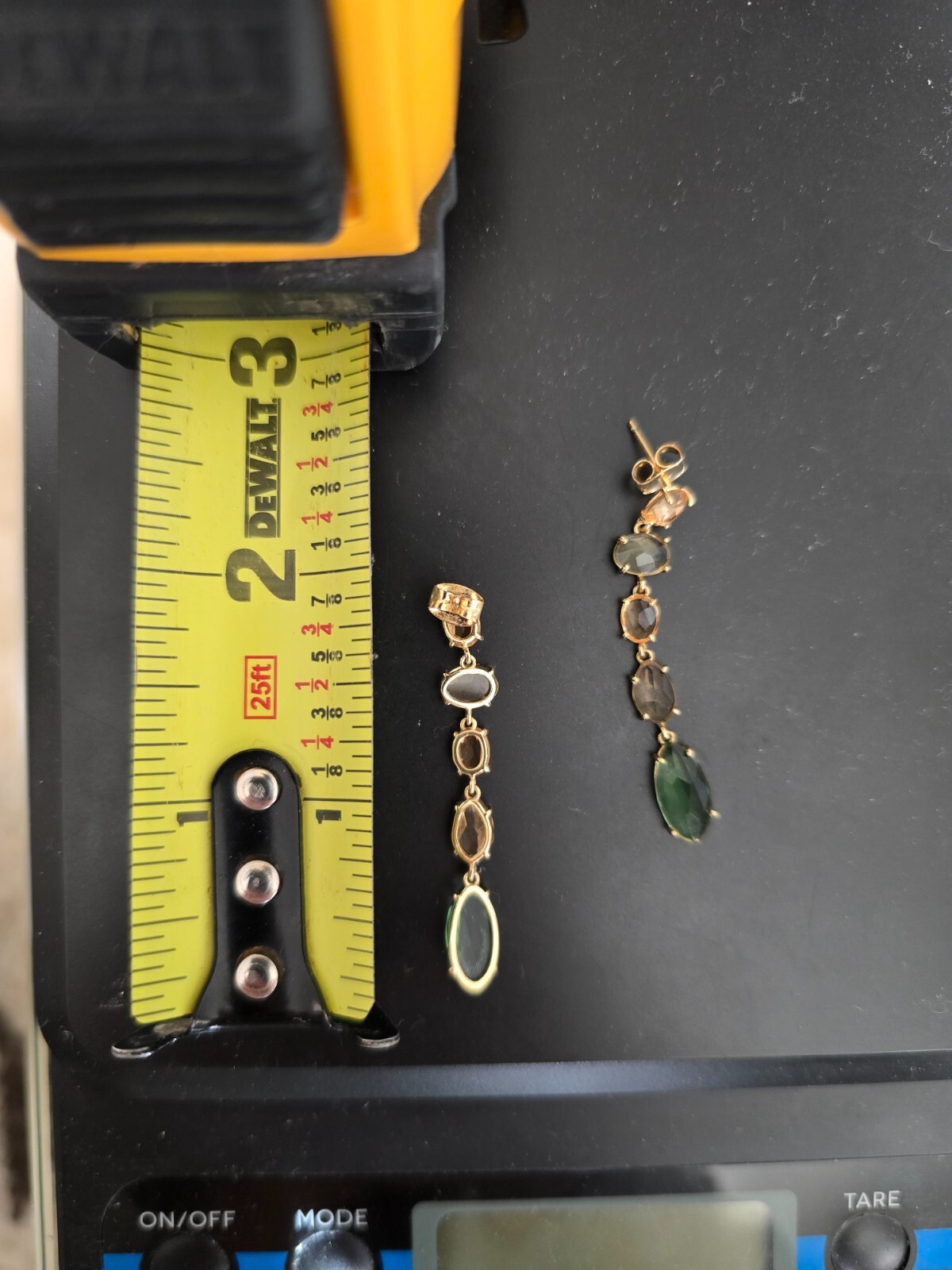 Multicolor Stone Linear Drop Earrings - image 6