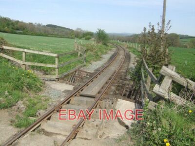 PHOTO  COPPICE LANE LEVEL CROSSING - VIEW TO CASTLE CAEREINION STATION SAFETY IS